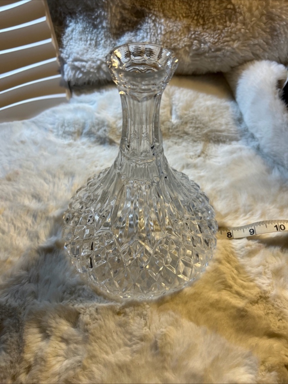 Vintage Captain's Ship Decanter -Wine-Liquor -Heavy Diamond Cut Glass 11" x 7.5” - Picture 7 of 11